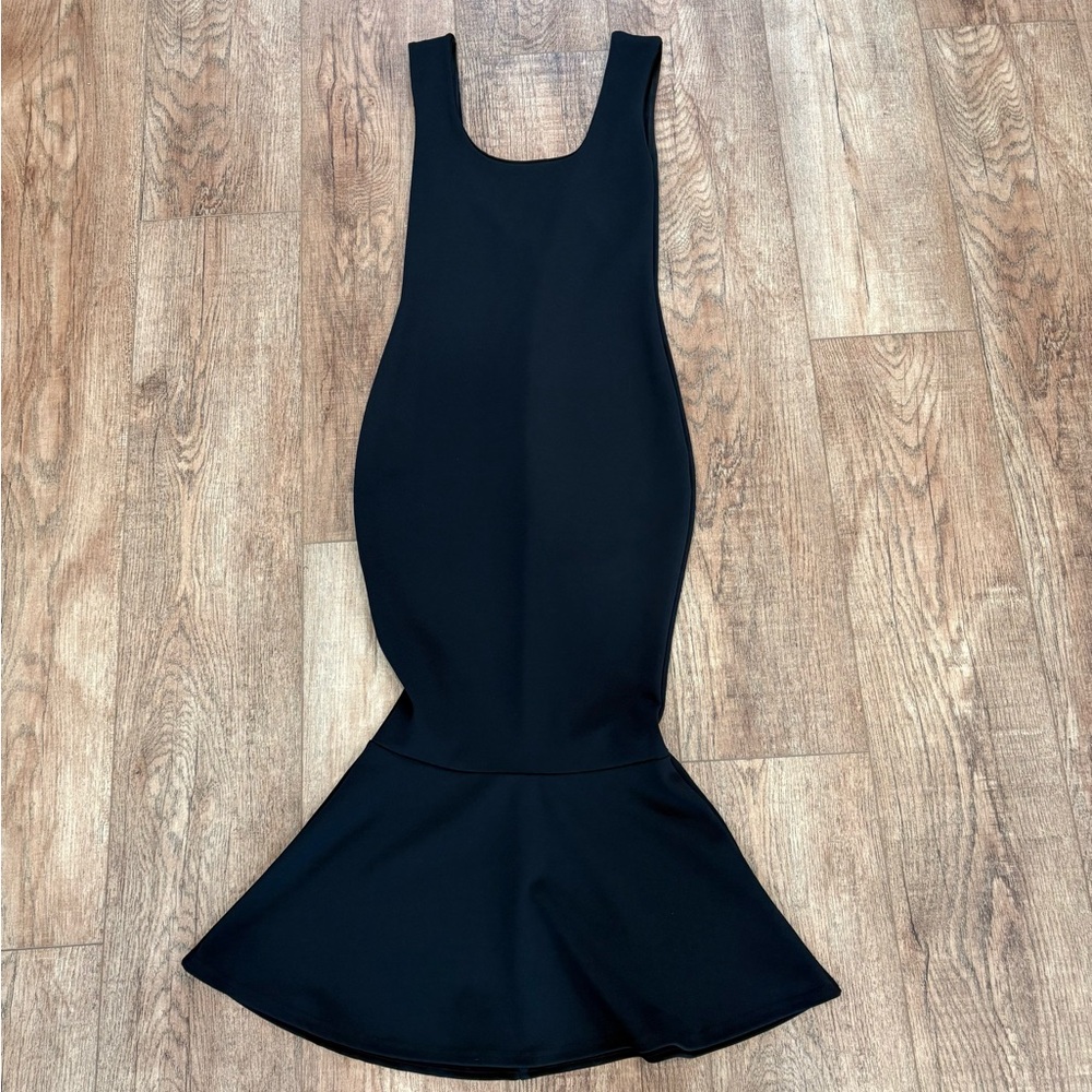 Missguided Black Bodycon tulip midi Dress sz 4